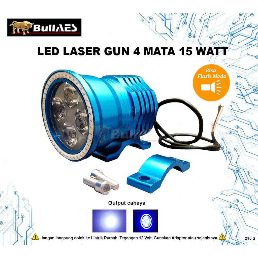 Lampu Laser Gun 15 Watt I LED LASER I LED 4 MATA V0354