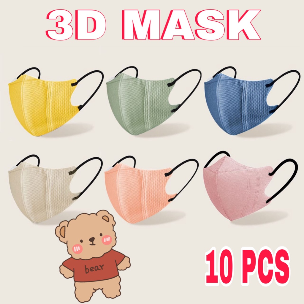 10 PCS Masker anak remaja duckbill masker dewasa duckbill warna polos 3D mask