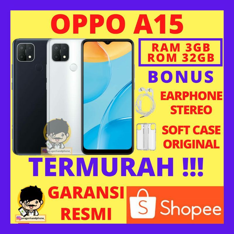 Oppo A15 Ram 3Gb Internal 32Gb Garansi Resmi Hp Opo A 15 3/32 Promo Murah Baru