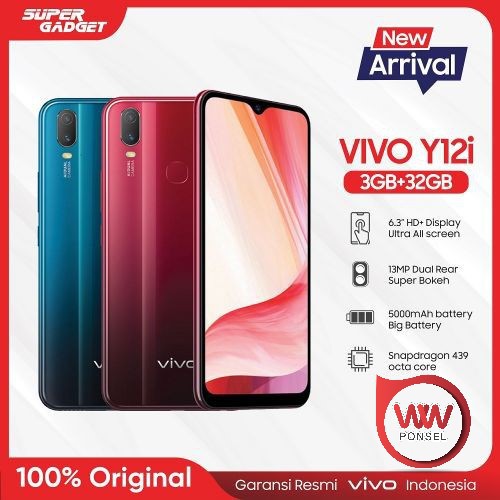 Vivo Y12i Ram 3gb Internal 32gb 5000mah Garansi Resmi Vivo Indonesia Shopee Indonesia