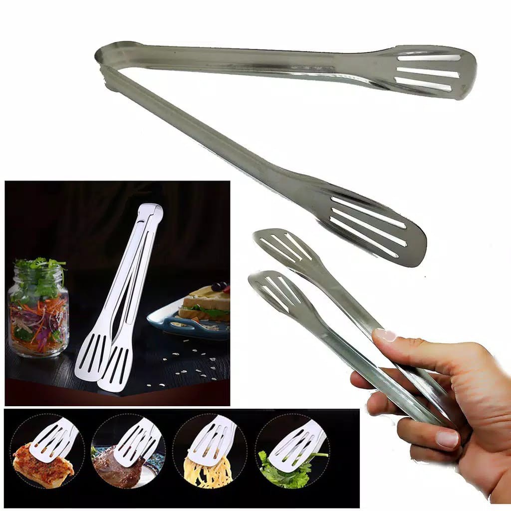 Kitchenware penjepit makanan / Capit Gorengan Makanan /Roti Stainless Steel/ Capitan serbaguna