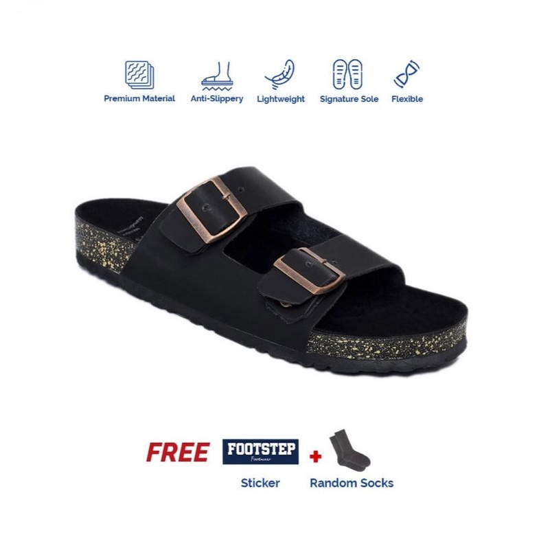 Sandal Jepit Pria Footstep Footwear – Octa Black | RWS