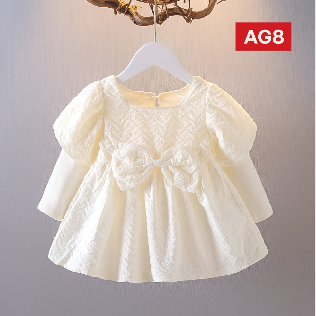 LAPAGO - Dress Gaun Anak Bayi Perempuan Import Motif Elegan Cantik 2022 usia 6 bulan - 3 Thn Type AG