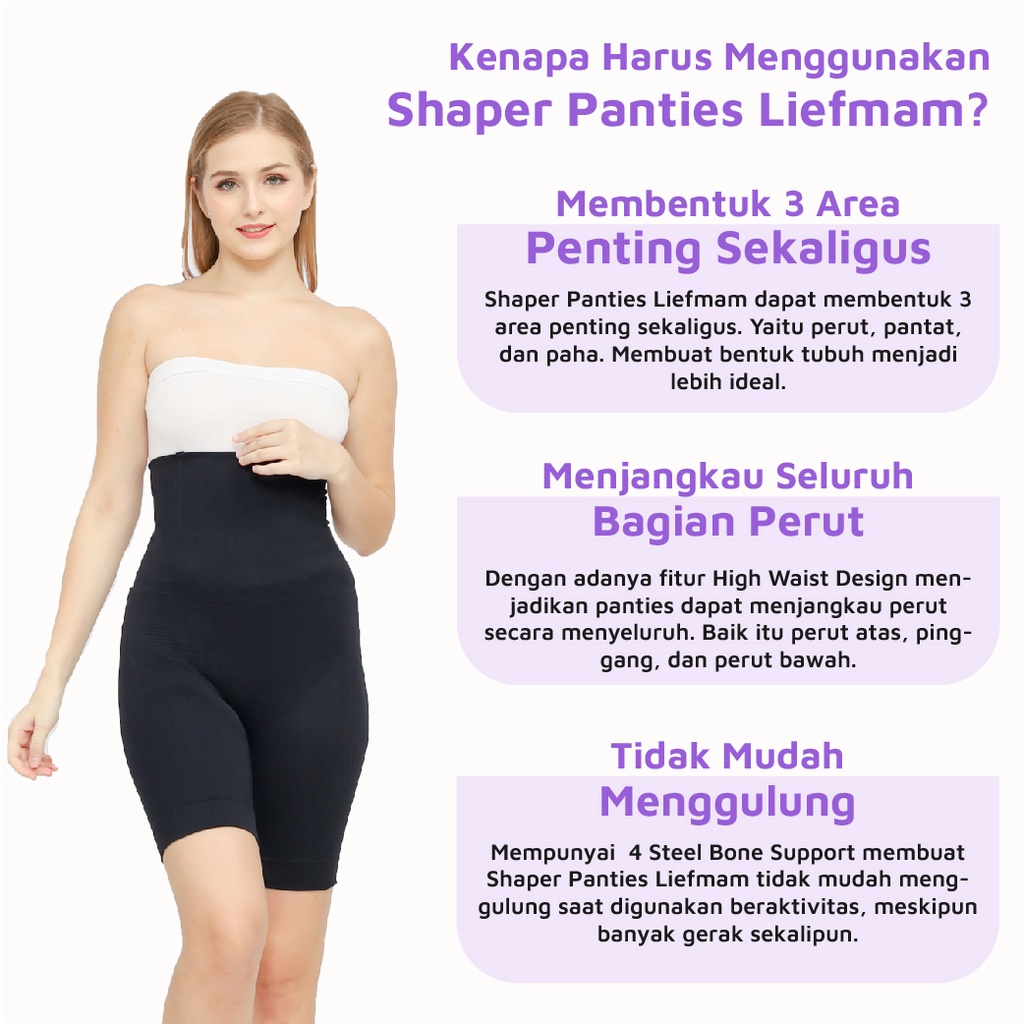 Shaper Panties Liefmam (Zaraya) - Korset Celana Pengecil Perut, Pinggang, dan Paha