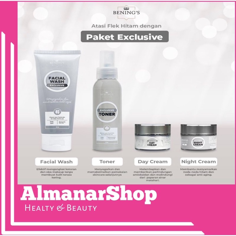 BENINGS Skincare Paket Flek Hitam Eksclusive By DR. OKY PRATAMA / Paket Ekslusive Benings skincare