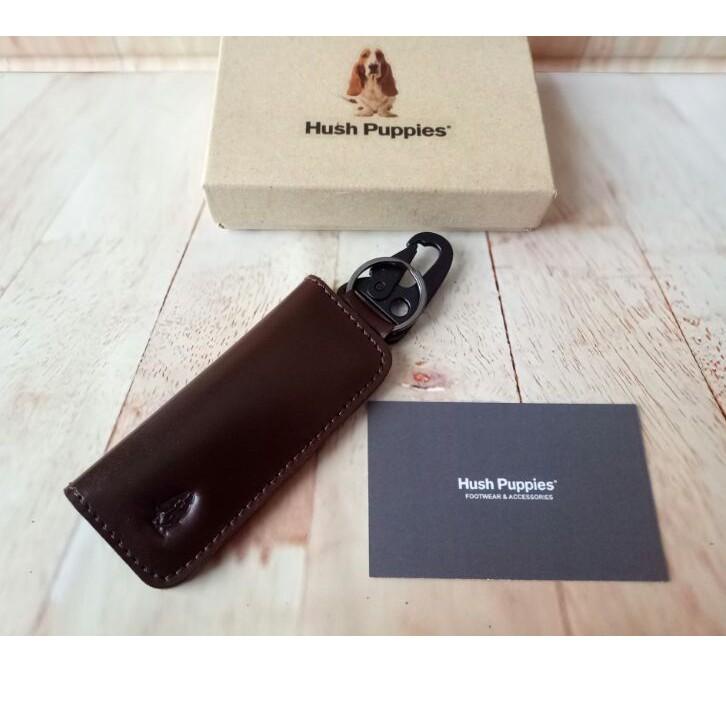 ۝ Dompet Stnk Hush Puppies Keyless 100% Kulit Asli Gantungan Kunci Mobil/Motor ☚