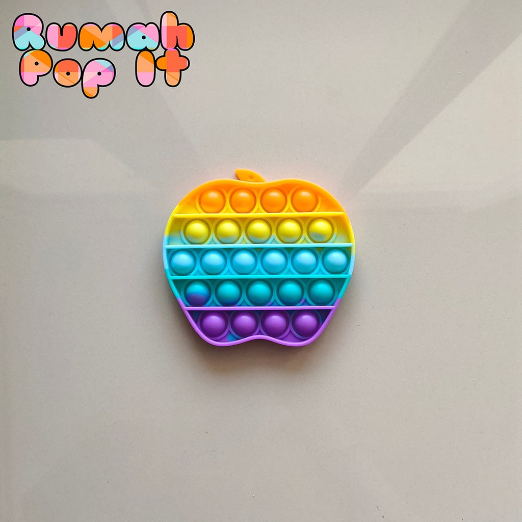 [MINI] Pop It Fidget Toys MINI APEL RAINBOW / Fidget Pop It Squishy / Mainan Pop It