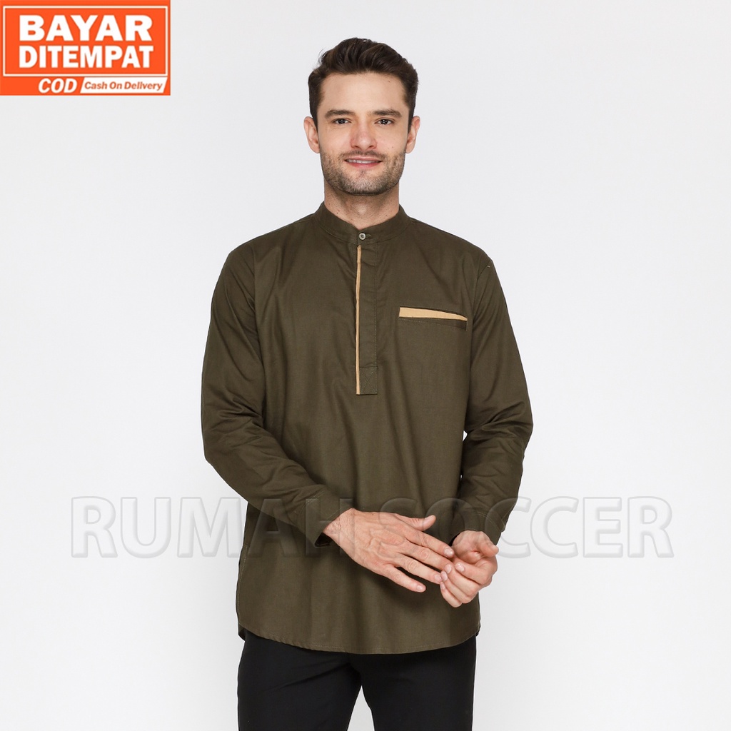 Baju Koko Lengan Panjang Putih Polos ALKAHFI