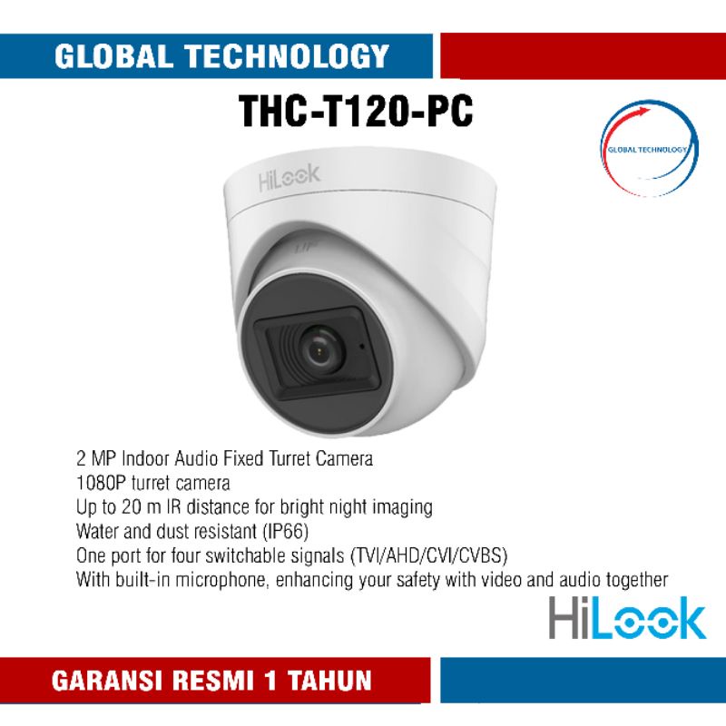 CCTV HILOOK INDOOR 1080P THC-T120-PC 2MP