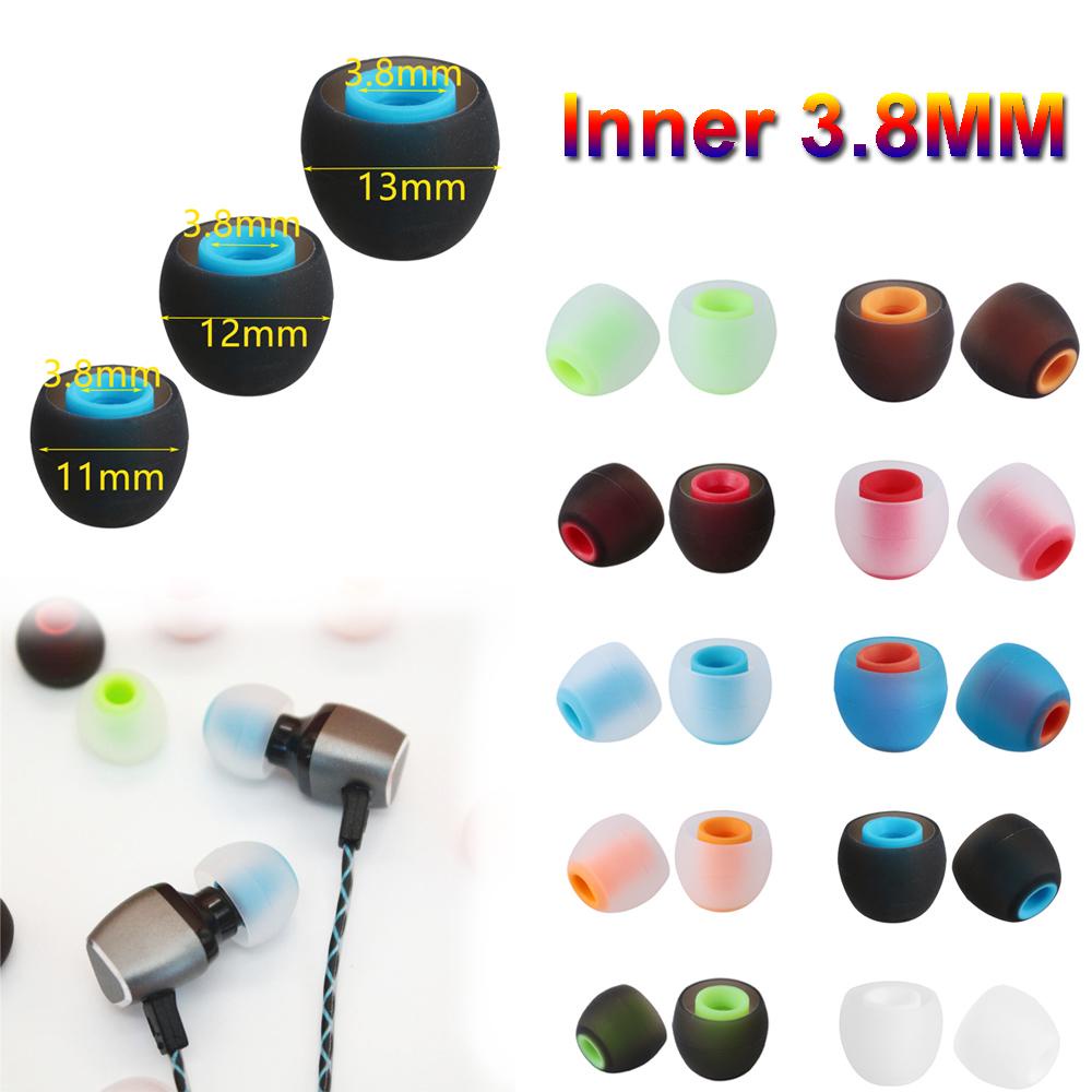 Nanas 12pcs 3.8mm Tips Telinga Silikon Warna-Warni Pengganti Earphone In-ear Lembut