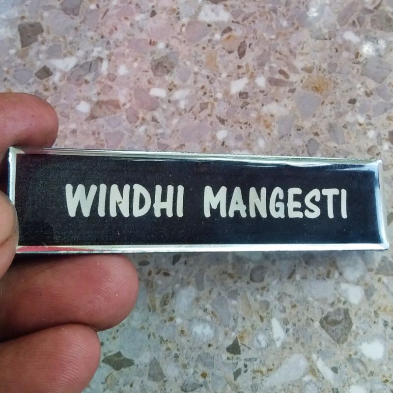 Name Tag Warna Silver / Perak # Name Tag Silver #Name Tag Indonesia #Papan Nama Dada Bagus