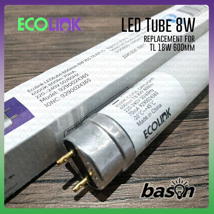 ECOLINK LED Tube 8W T8 AP IG 600mm - TL LED 220V