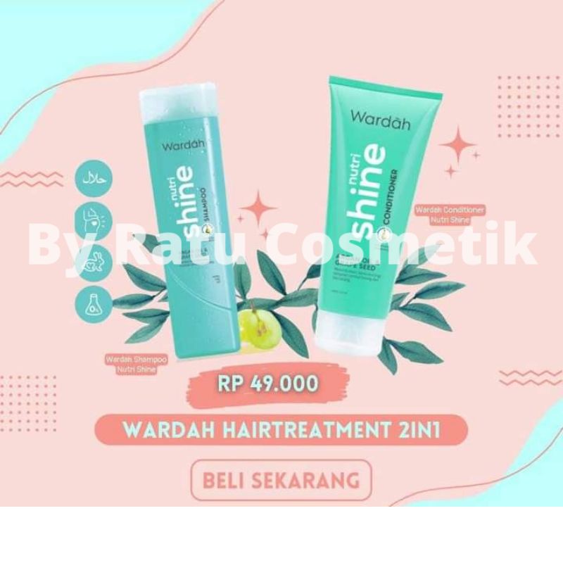 Wardah sampo dan conditioner shine paket perawatan rambut