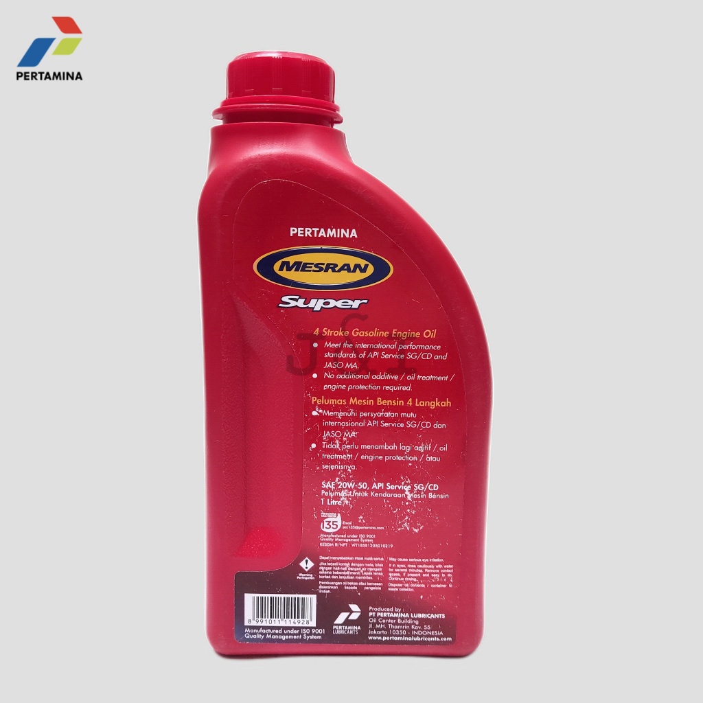 Oli Pertamina Mesran Super API SG/CD SAE 20W-50 1 Liter