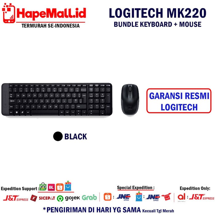 LOGITECH MK220 BUNDLE WIRELESS KEYBOARD DAN MOUSE GARANSI RESMI