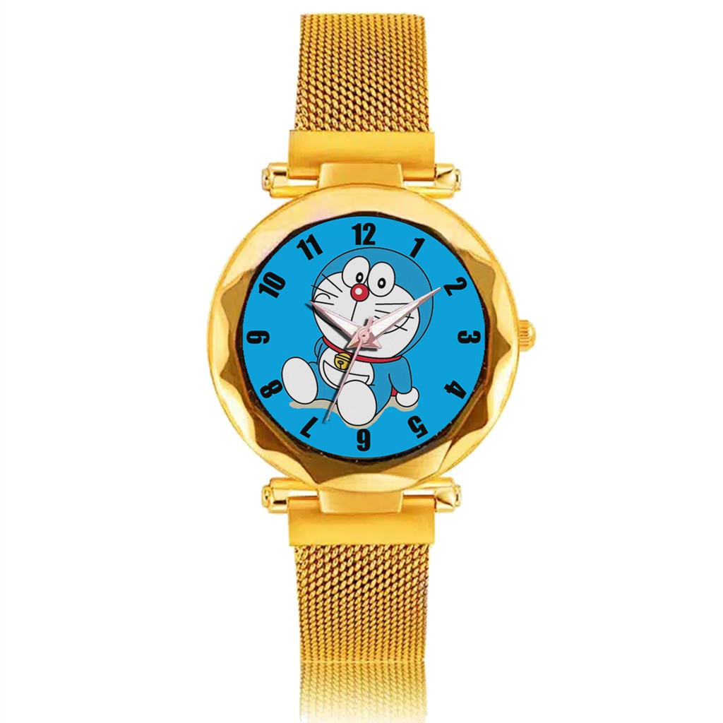 Jam Tangan Wanita Custom - DORAEMON MOTIF 1 Free Box &amp; Batre Cadangan