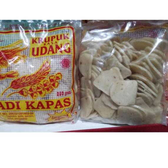 

PROMO BESAR (iio-770) Krupuk udang padi kapas super ukuran kancing @250gram asli indramayu