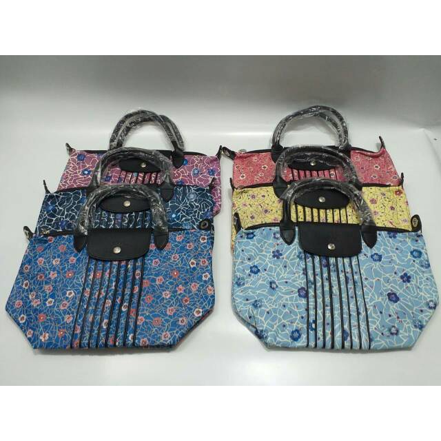 LC Le Pliage Cuir Fleuri TOTEBAG tas original authentic asli