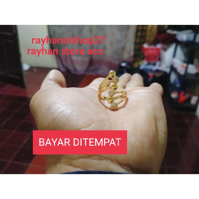 Perhiasan wanita xuping CINCIN motif tangkai 8-4- plat full permata termurah