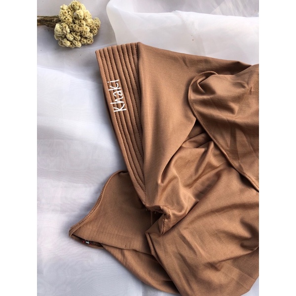 Bergo sport jersey High Quality menutup dada/Jilbab sport-Khaki