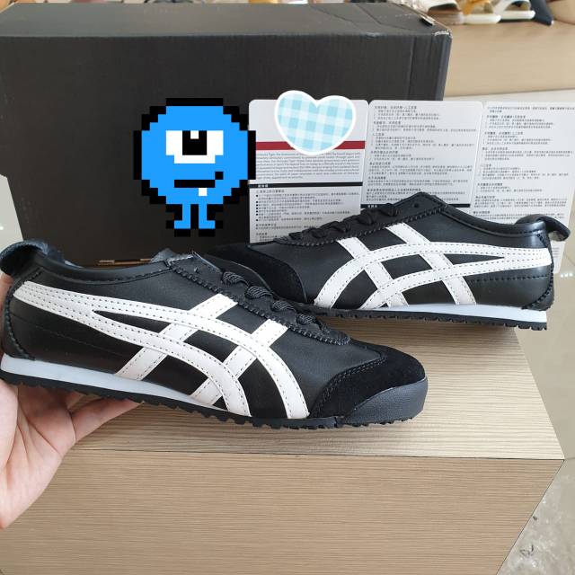 Sepatu Jepang Neww Black White Leather