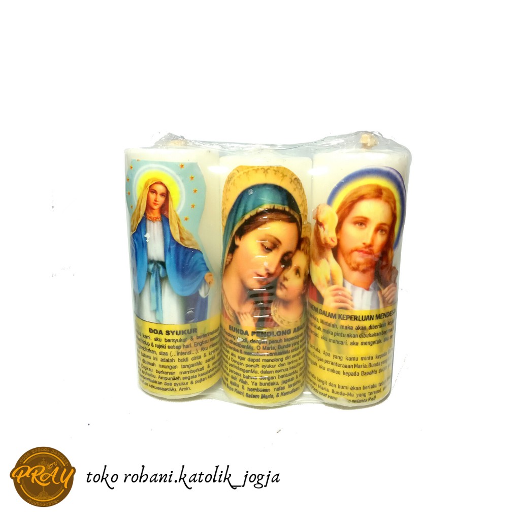 LILIN DOA KATOLIK - 8 CM ISI 3/LILIN DOA MURAH/LILIN BERGAMBAR