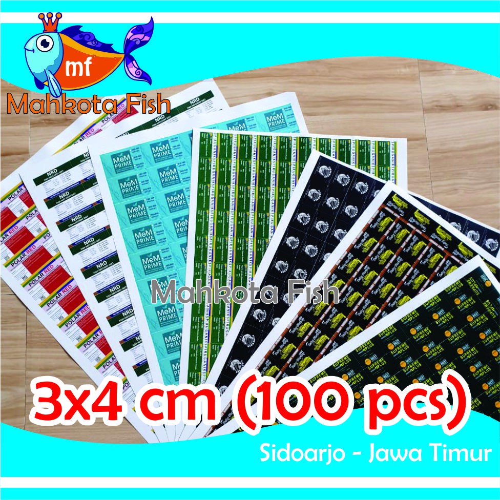 Stiker Repack (3x4) | Mem | Supreme | FishOwner | NRD | Polar Red | Spirulina | Baby Shrimp | Fengli | Sanders | Snack Cupang