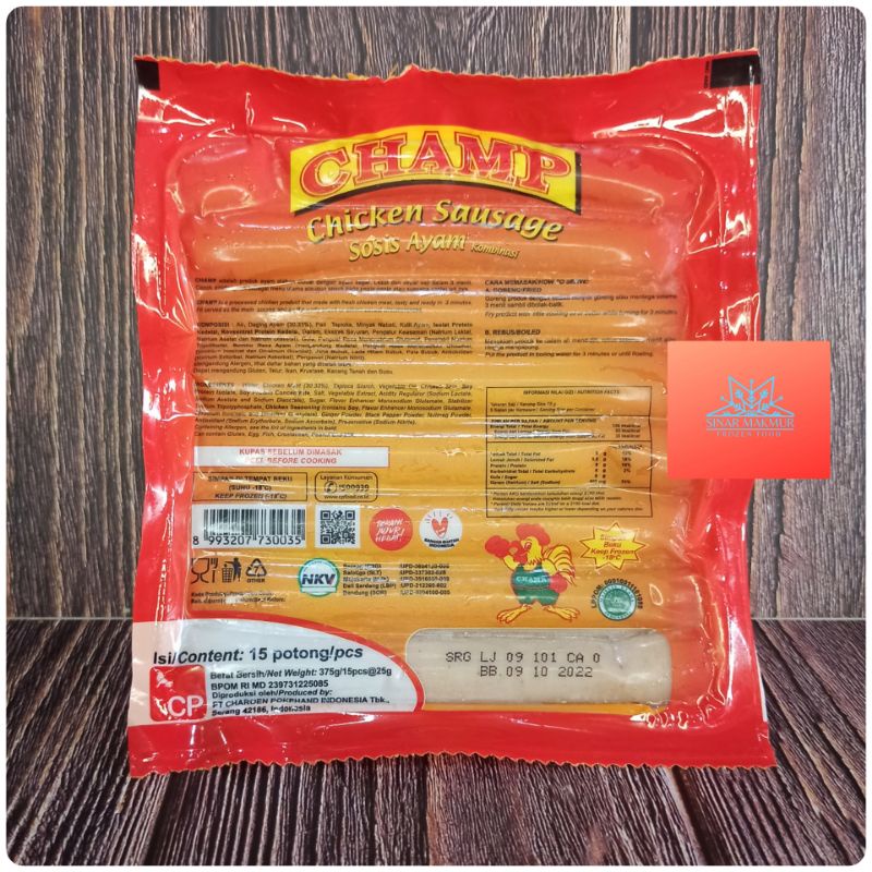 

Champ Chicken Sausage Sosis ayam 375gr