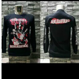 KAOS BAND PUNK BUNGA HITAM LENGAN PANJANG