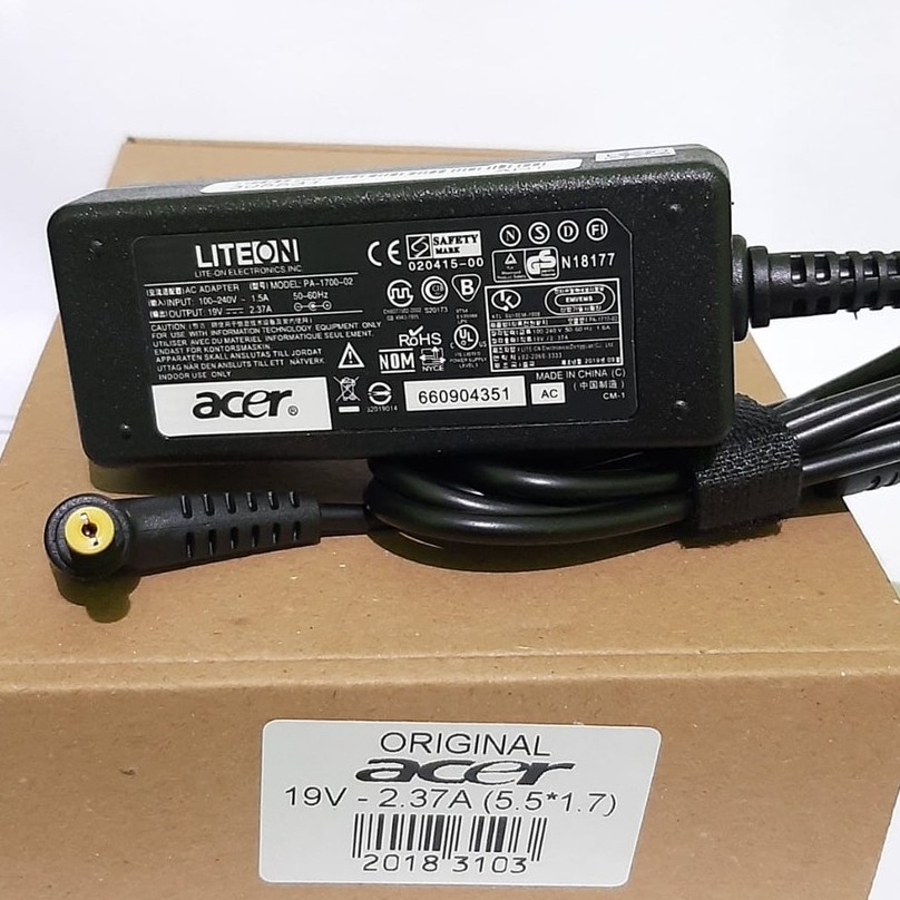 Adaptor Charger Laptop Acer Aspire ES 11 ES1-131 ES1-132 A314-32 A315 19V 2.37A