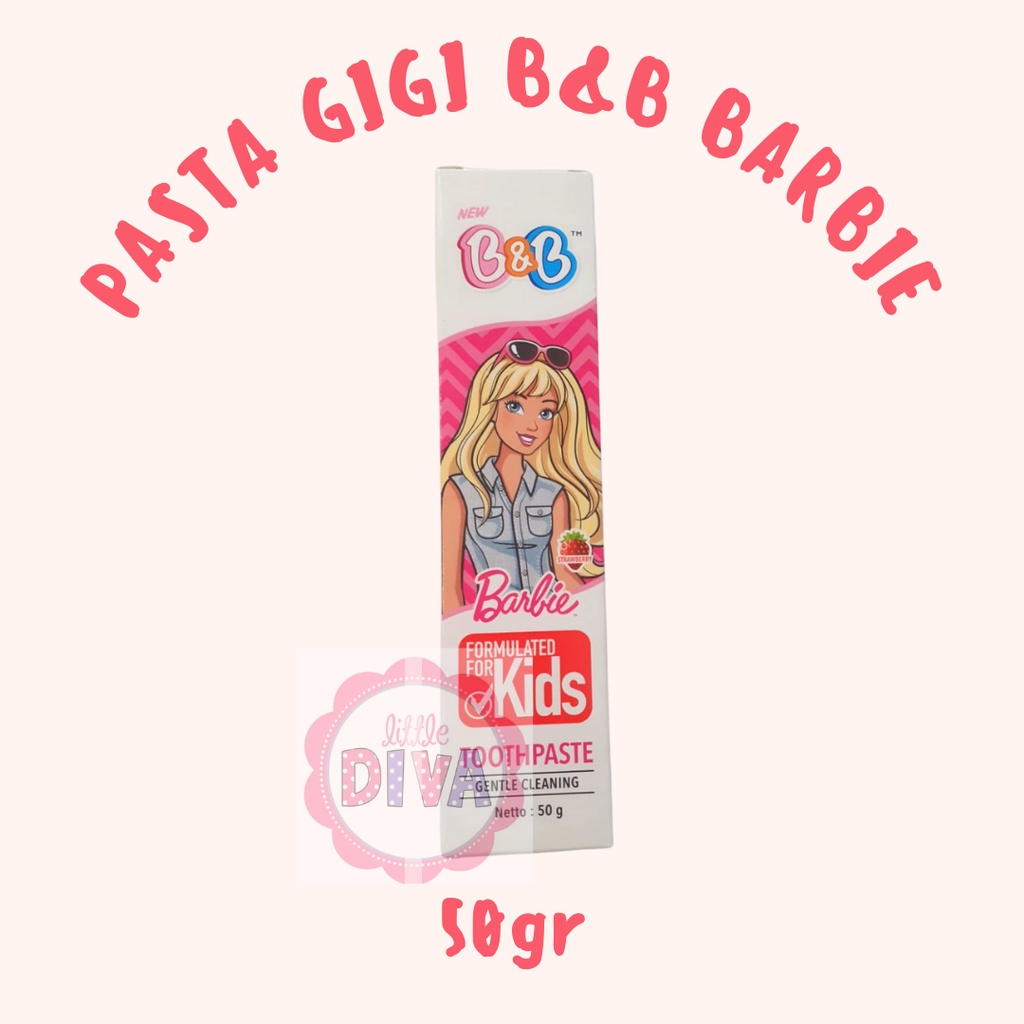 Barbie  PASTA GIGI ANAK 50 gr B&amp;B TOOTHPASTE gentle cleaning Berbi Barbi