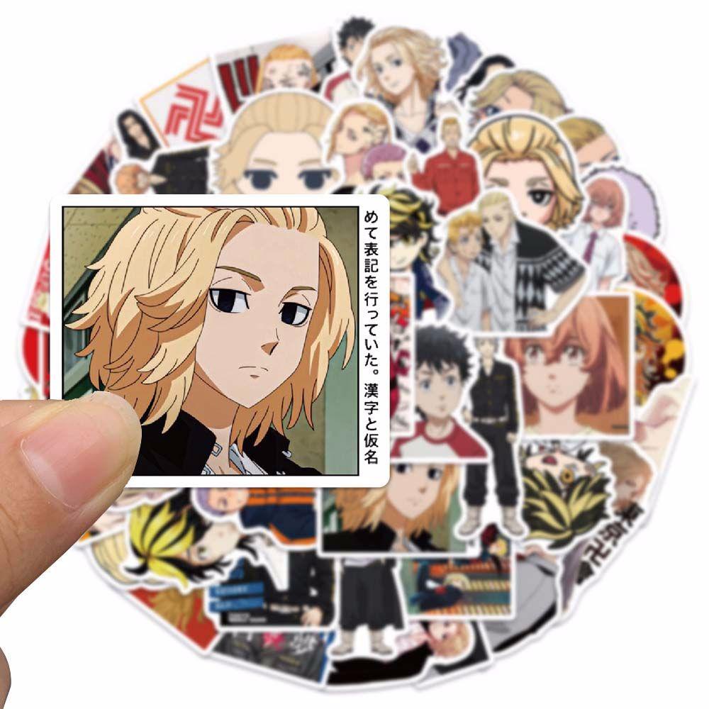 [Elegan] Tokyo Revengers Gitar Koper Anak Hadiah PVC Karakter Kartun Stiker Manjiro Alat Tulis Stiker Hinata Takemichi Fans Koleksi Hadiah Anime Stiker