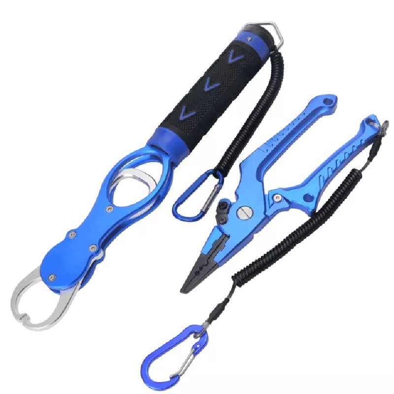 Aluminum Alloy Belt Weighing 15 Kg Fish Tang Kail Pancing Fishing Hook Remover Stainless Steel Pengendalian Ikan Set Grip Plier Penjepit Bibir Ikan Tang Mancing Alat