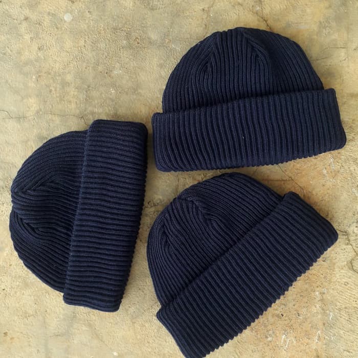 ASLI..Short beanie hat kupluk pendek skate tebal 2 layers