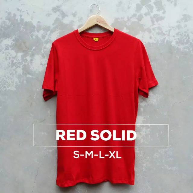 promo BAJU PRIA KAOS POLOS merah solid | kaos polos pria dan wanita | baju polos murah tangan pendek