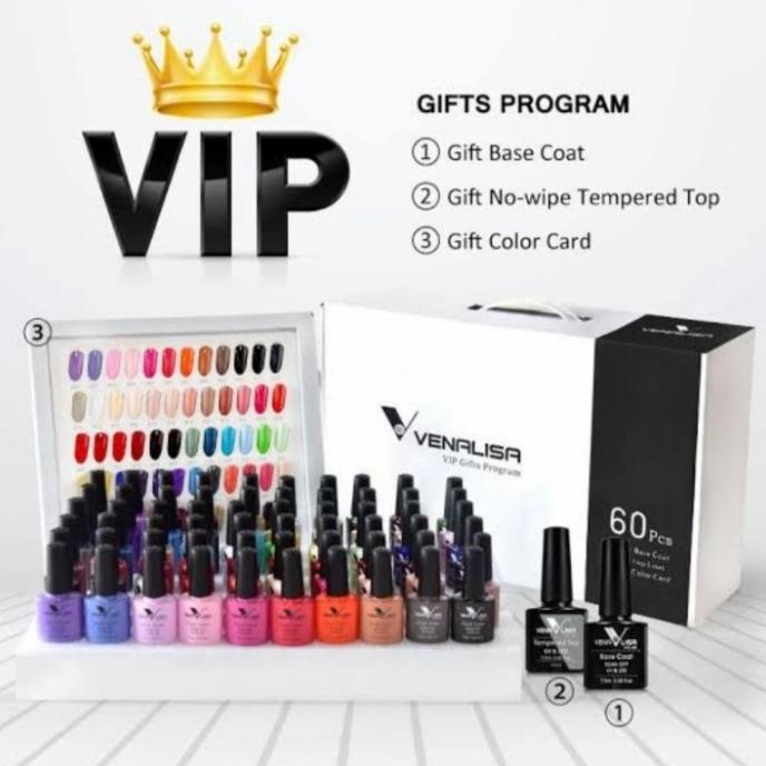 Vip 1 Satu Set 60 Warna Kutek Gel Polish -Kutek Uv Gel Venal Termurah