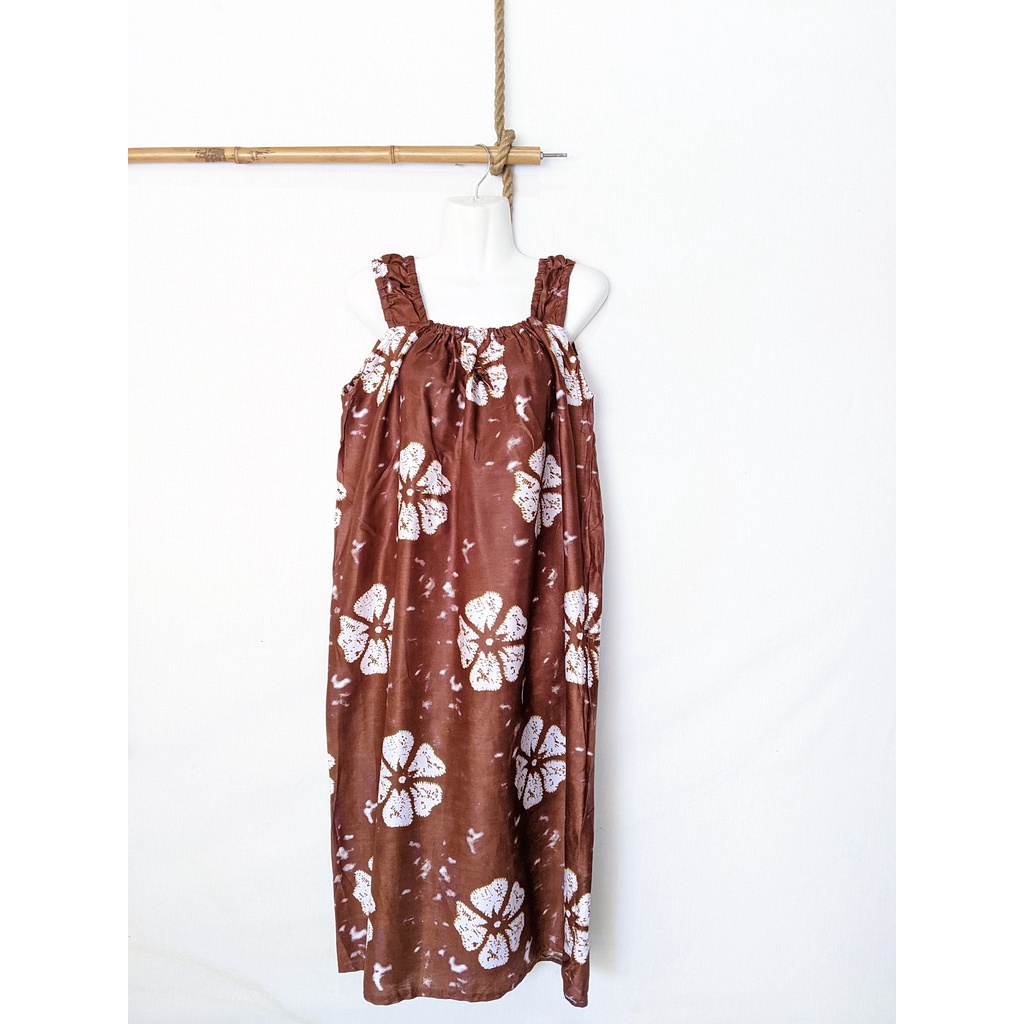 Daster Yukensi Jumbo LD 120 Baju Tidur Tanpa Lengan Tali Satu Kimono Sleepwear-sakura brown