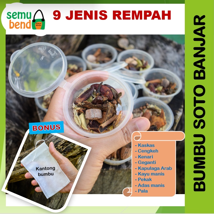

Bumbu Soto Banjar Kapulaga India Kaskas Kenari Cengkeh Geganti Adas Manis Kembang Lawang