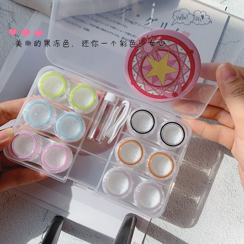 Tempat Softlens Besar isi 6 case / Set Large Box Lenscase (Box wadah lensa kontak set dengan pencapit dan botol air)