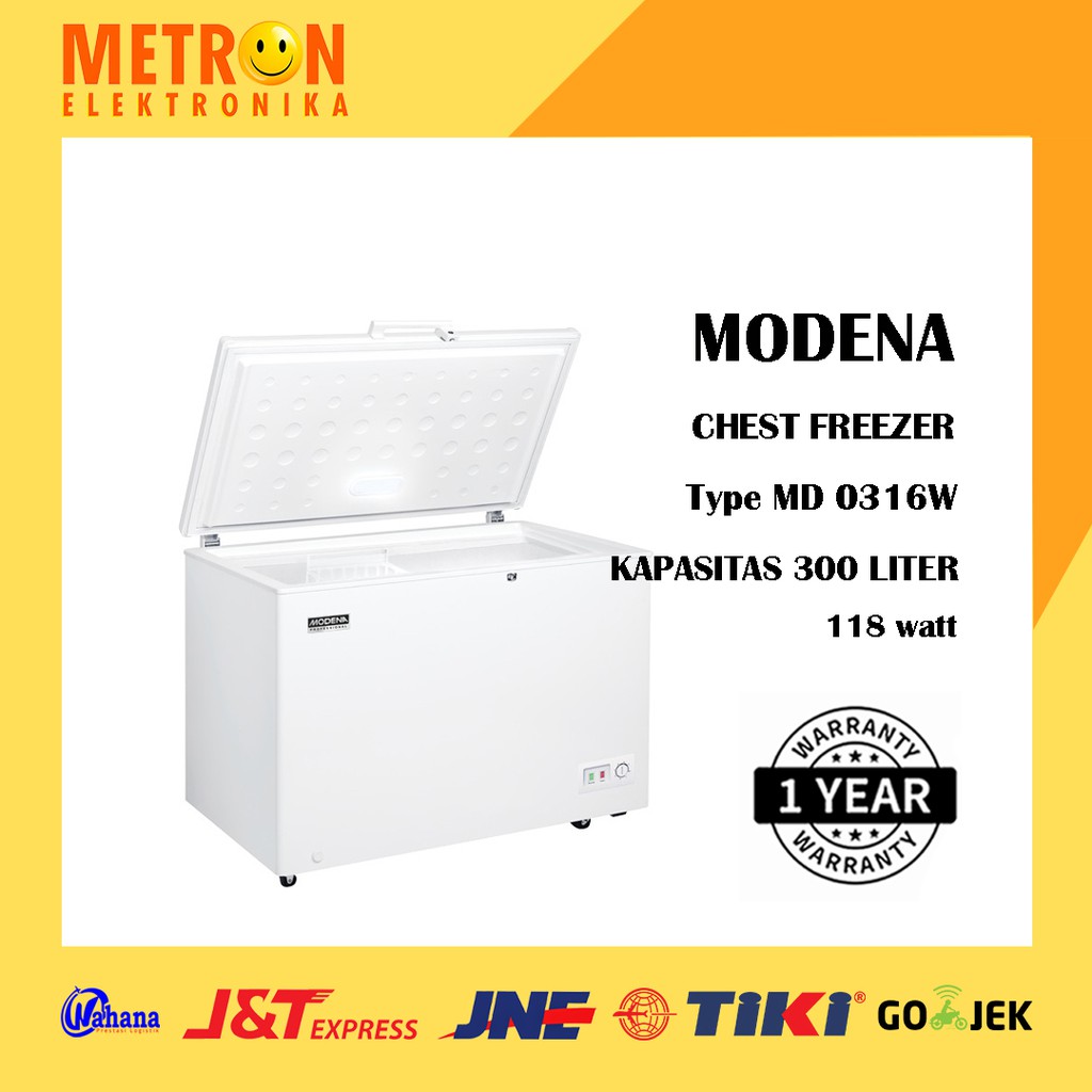 MODENA MD 0316W CHEST FREEZER 300 LITER 118 WATT / MD0316W