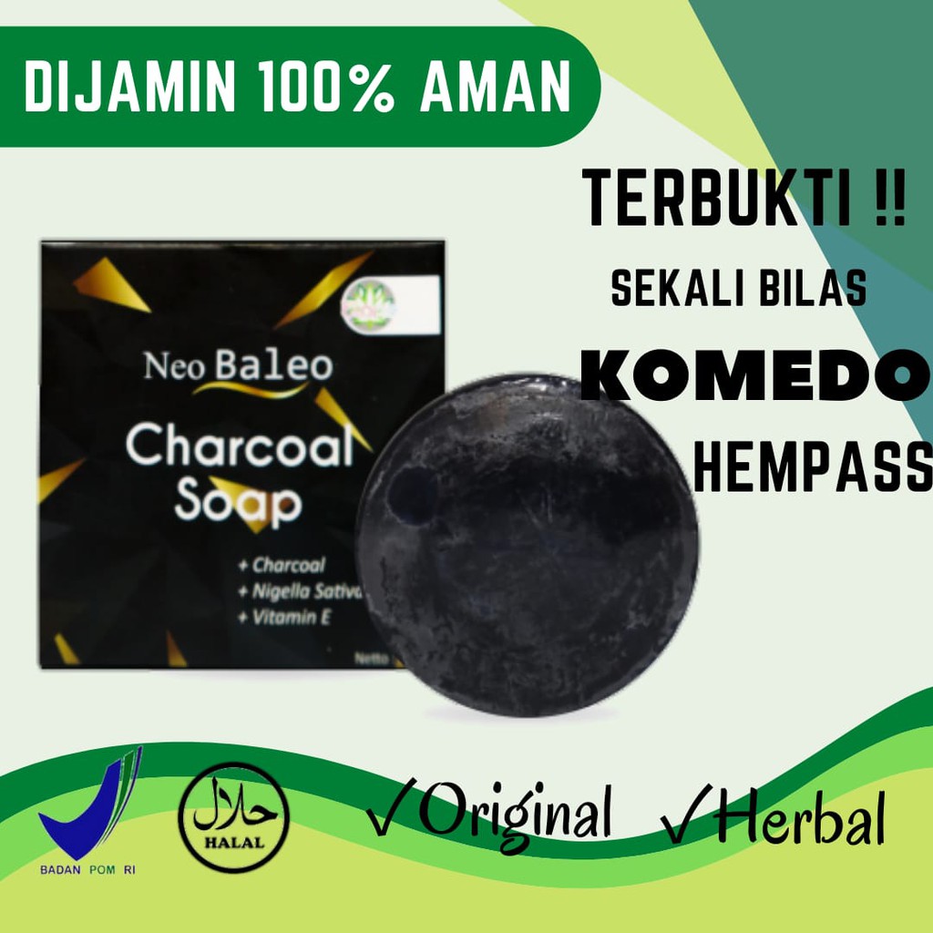 Sabun Wajah  Penghilang Komedo NEO BALEO | Sabun Charcoal Original