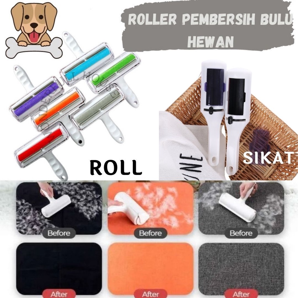 Pembersih Bulu Kucing Anjing Roller Alat Pembersih Pakaian Bulu Hewan Lint Roller Bulu Sikat Bulu Hewan