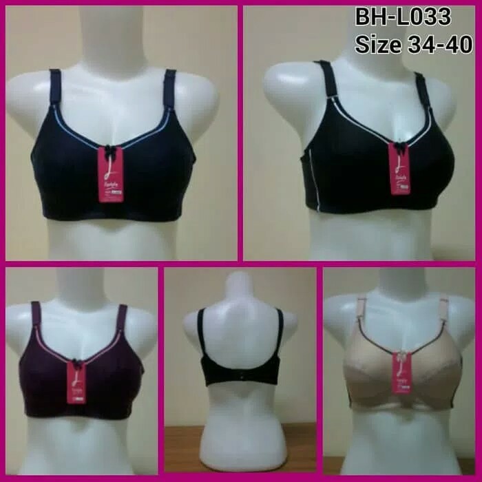 BH Katun Lydyly L033 Sport Bra Size 34-40 Tanpa Busa Tanpa Kawat