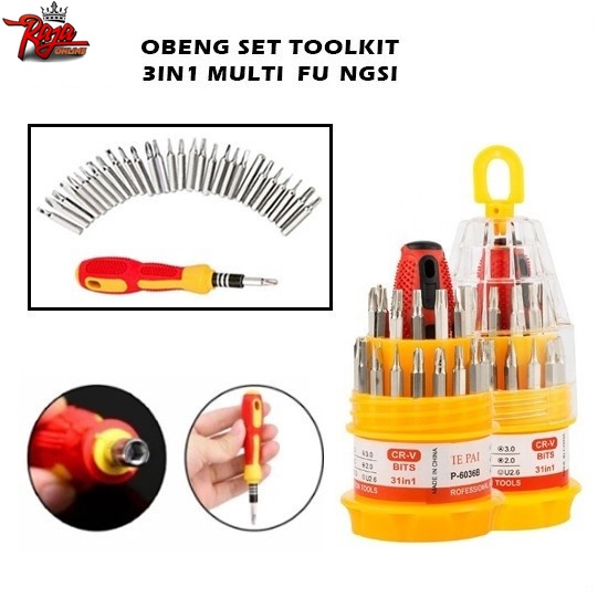 Obeng Set HP 31 In 1 ADSS  Set obeng kecil lengkap