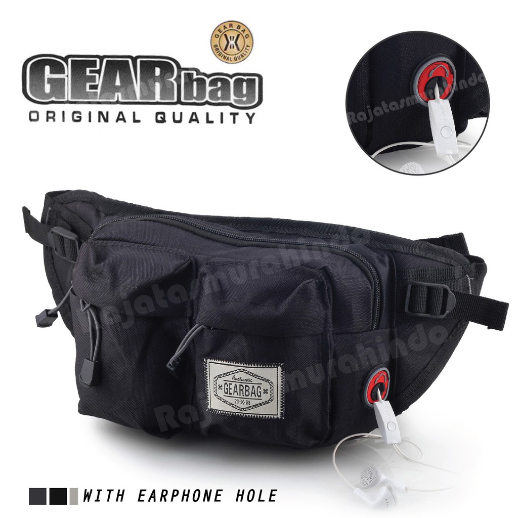 RTM - Gear Bag Authentic TWO POCKET Waistbag WITH EARPHONE HOLE -13081