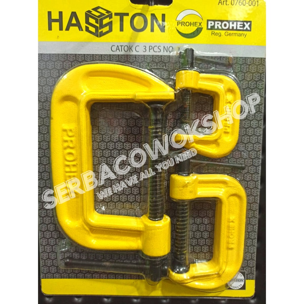 Hasston C Clamp - Klem C Set 3 pcs Penjepit Catok Kayu Clamp Set Termurah Berkualitas