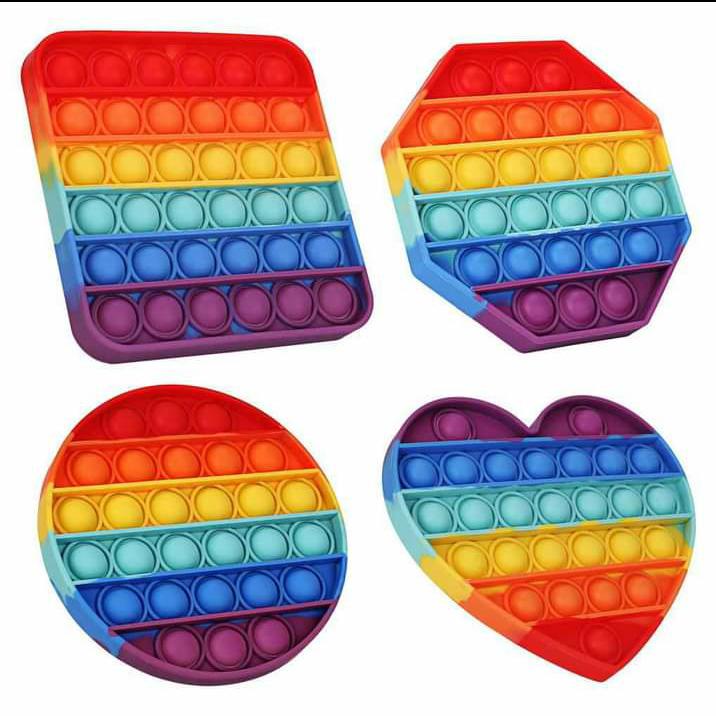 Pop It Fidget Toys / Fidget Pop It Squishy / Mainan Pop It  RAINBOW