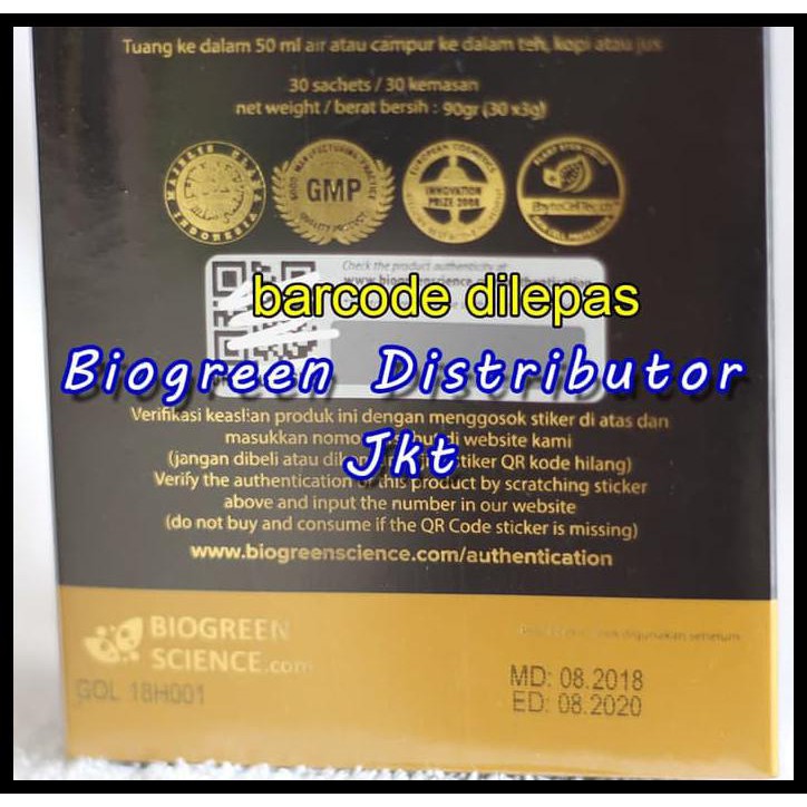 PROMO SPECIAL Ginseng Korea Stamina Vitalitas Pria Stemcell-Gold Bio Gold rasa Kopi