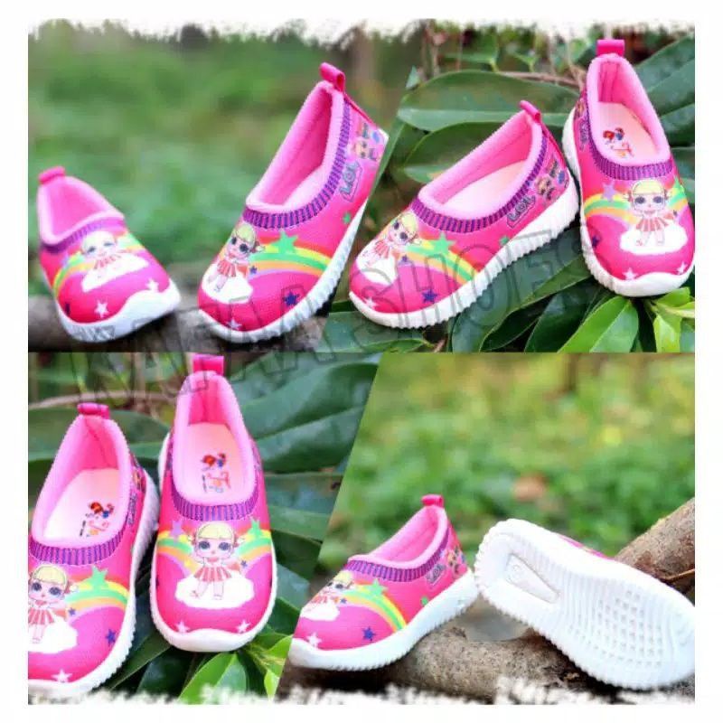 Sepatu Anak Perempuan Slip On Lol Usia 1 2 3 4 5 Tahun