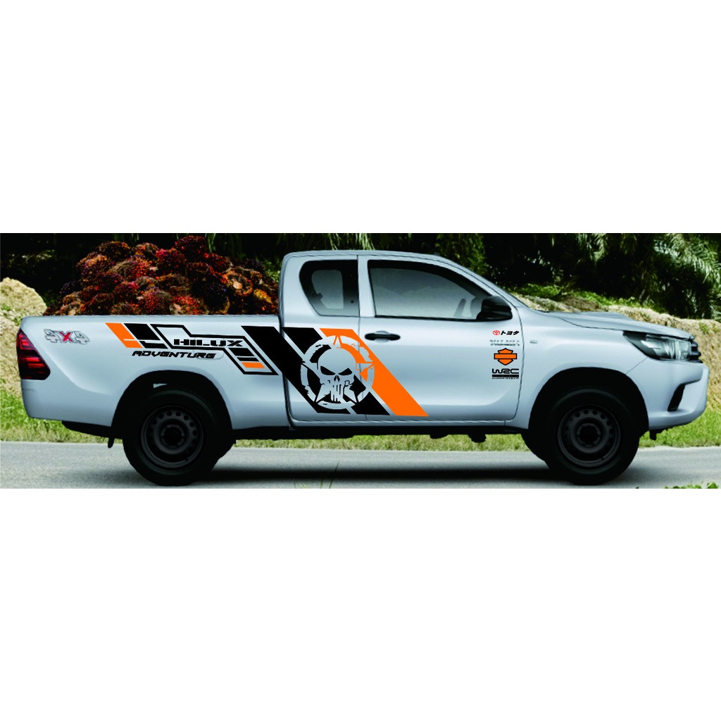 sticker body samping mobil hilux cutting sticker variasi mobil hilux